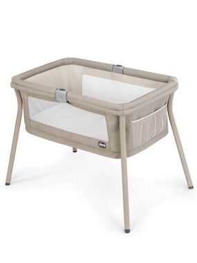 Chicco LullaGo On-the-Go Portable Bassinet Baby Nursery Beige Boy Girl